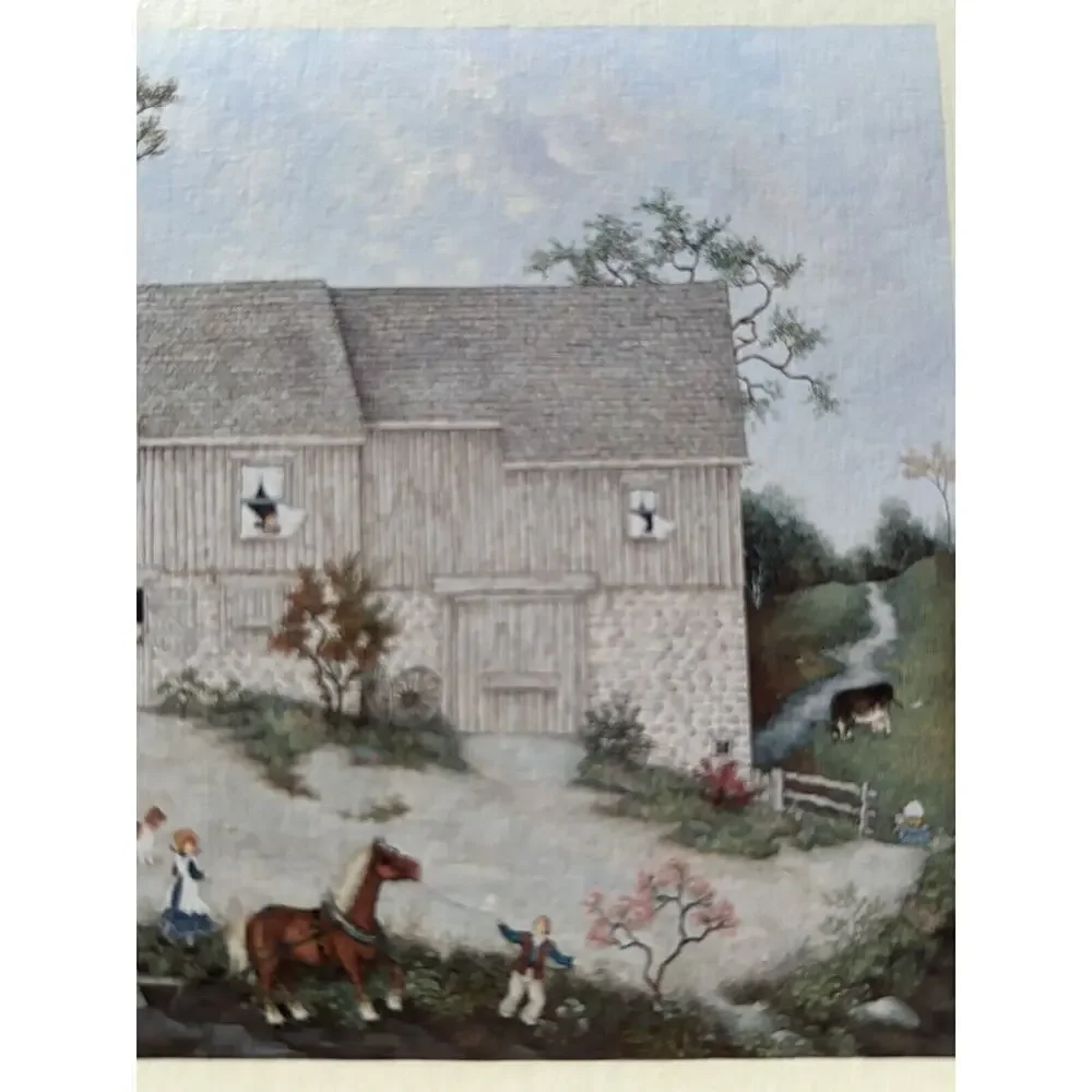 Linda Nelson Stocks Folk Art Stonewood House barn Lang Note Card 12ct + Sample